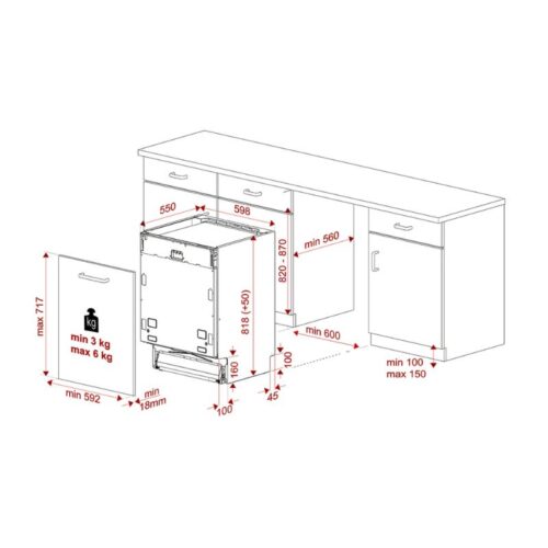 Kích thước máy rửa chén TEKA DFI 46950 WH (replace DW8 59 FI)