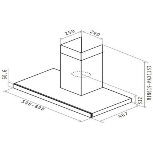Kích thước máy hút mùi Elica JOY BLIX/A/90