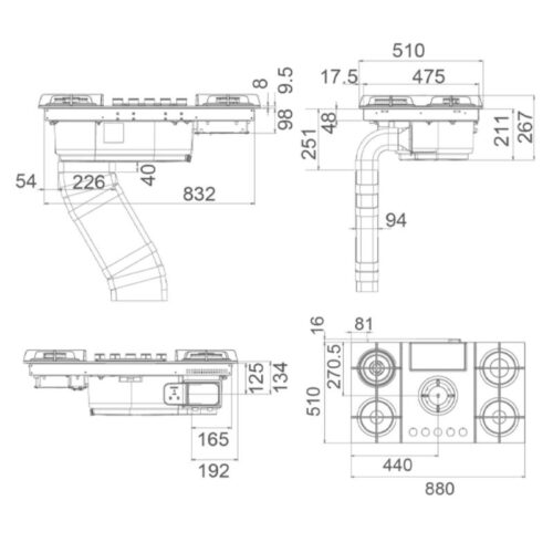 Kích thước máy hút mùi Elica NIKOLATESLA FLAME BL/F/88
