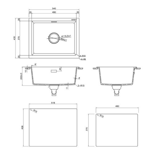 Chậu Rửa Hafele HS22-GEN1S60S - màu Đen 577.25.300 3 577.25.500 2