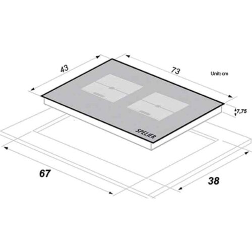 Kích thước của Bếp từ đôi Spelier SPE IC 1188 EG