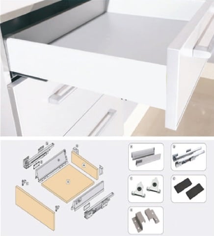 Ray hộp giảm chấn cao cấp vách cao Euronox EUM2-45