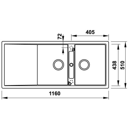 Kích thước chậu rửa bát đá Hafele HS20-GKD2S80 570.33.530