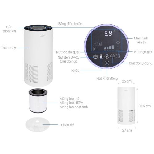 Kích thước máy lọc không khí Hafele CF-8209 537.82.700