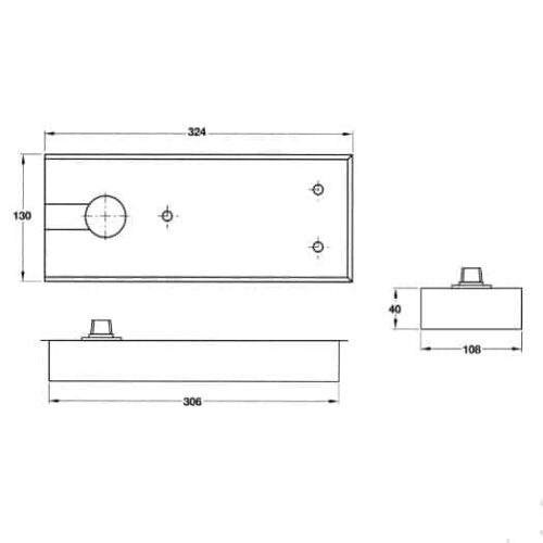 Kích thước của Bản lề sàn 70Kg DCL41 Hafele 932.84.044
