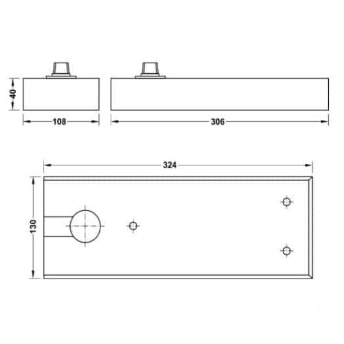 Kích thước của Bản lề sàn DCL41 EN5 250Kg Hafele 932.84.040