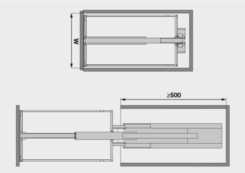 Kích thước của Bộ kệ tủ 4 tầng Dispensa 90 Arena 400mm Hafele 546.54.513