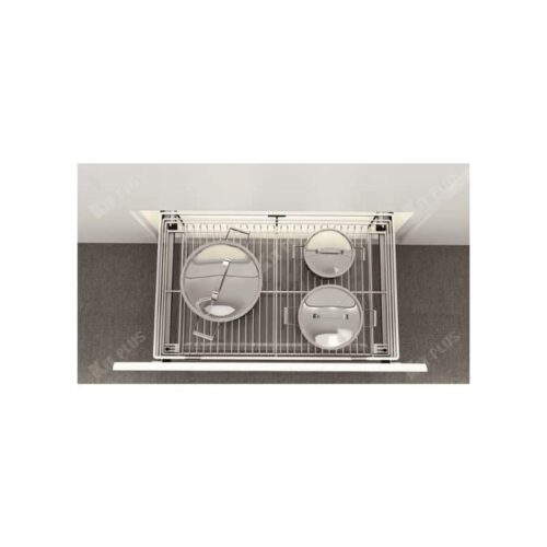 Giá xoong nồi nan tròn Inox mờ, ray giảm chấn Kit Plus DG90S 3 Giá xoong nồi nan tròn Inox mờ, ray giảm chấn Kit Plus DG90S