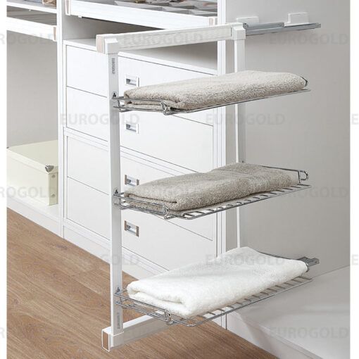 Kệ để đồ gấp 3 tầng ray giảm chấn Eurogold EVA1000 Kệ để đồ gấp 3 tầng ray giảm chấn Eurogold EVA1000