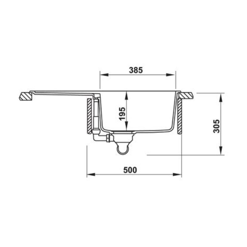 Chậu đá Hafele HS20 GKD1S60 570.30.536 Chậu đá Hafele HS20 GKD1S60 570.30.536