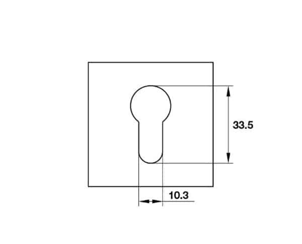 Kích thước của Nắp che ruột khóa vuông Hafele 903.58.204 Kích thước của Nắp che ruột khóa vuông Hafele 903.58.204