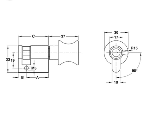 Ruột khóa 1 đầu vặn Hafele 916.96.207, 40mm Đồng thau