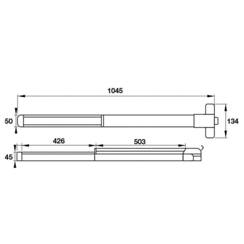 Kích thước của Thanh thoát hiểm Hafele 911.52.143