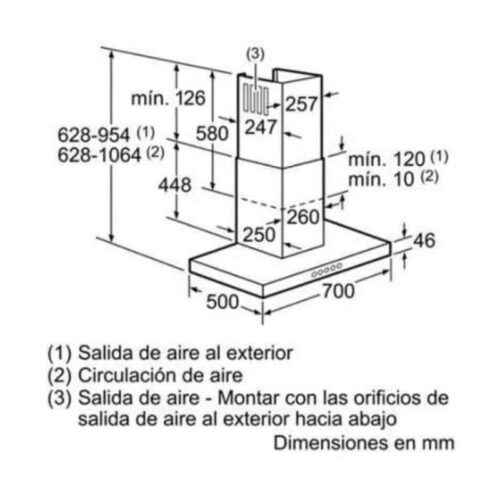 Kích thước máy hút mùi Bosch DWA077A50
