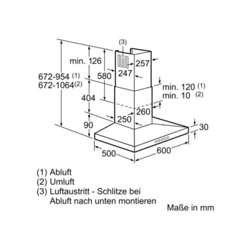 Kích thước máy hút mùi Bosch DWW067A50