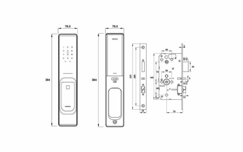Thiết kế của Khóa điện tử Hafele 912.20.286 Thiết kế của Khóa điện tử Hafele 912.20.286