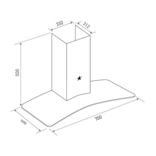Kích thước máy hút mùi áp tường Pramie AC17-700