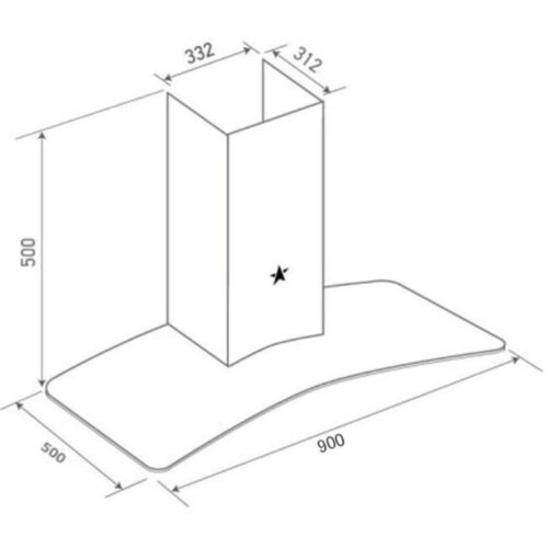 Kích thước máy hút mùi áp tường tuần hoàn Pramie AC17-900