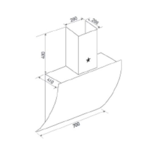 Máy hút mùi áp tường tuần hoàn Pramie DE22-700 7 Kích thước máy hút mùi áp tường tuần hoàn Pramie DE22-700