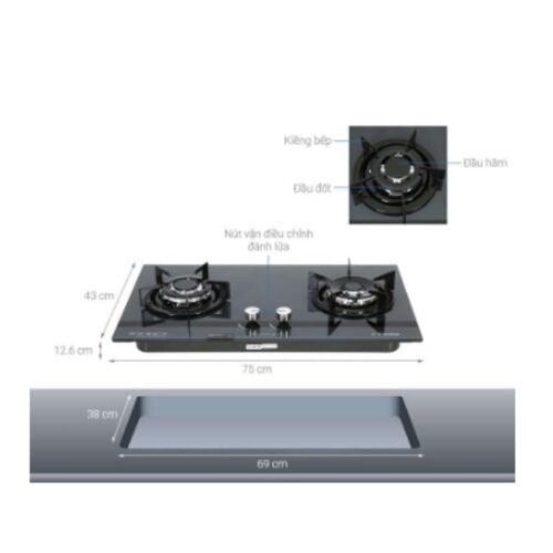 Cấu tạo bếp gas đôi Pramie PRMY-GS210 lắp âm
