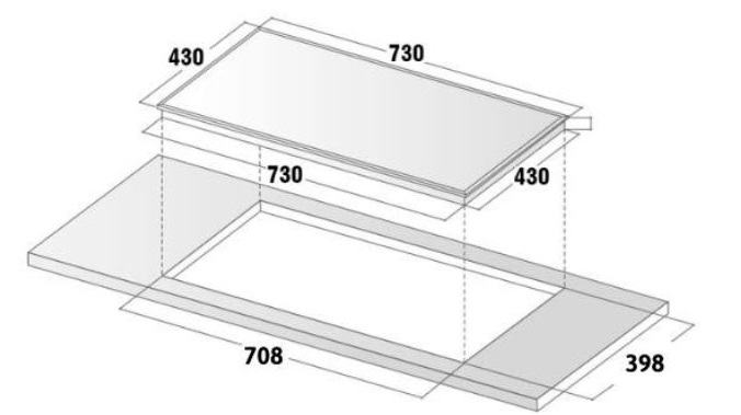 Kích thước bếp từ đôi Pramie PRTH-2209 lắp âm