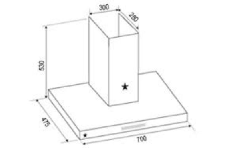 Máy hút mùi áp tường tuần hoàn Pramie TT32-700 Air 7 Kích thước máy hút mùi áp tường tuần hoàn Pramie TT32-700 Air
