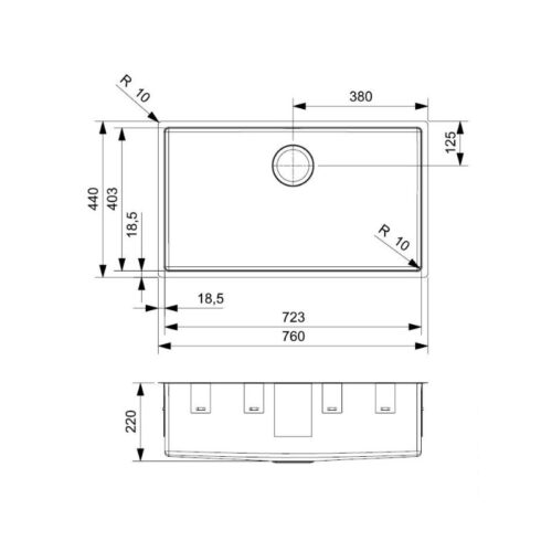 Thiết kế của chậu rửa bát inox 1 hố Reginox NEW YORK HMH.R34996
