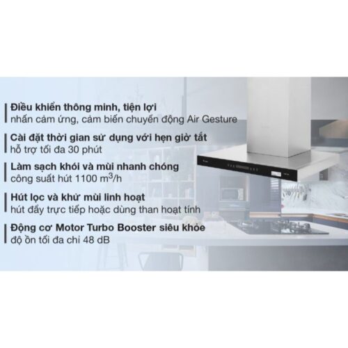 Máy hút mùi áp tường tuần hoàn Pramie TT32-700 Air 3 Tính năng máy hút mùi áp tường tuần hoàn Pramie TT32-700 Air