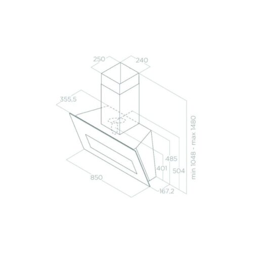 Kích thước máy hút mùi áp tường Elica PRF0164462