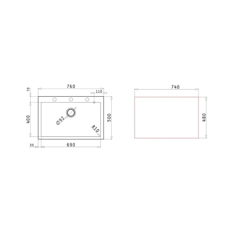 Thiết kế của chậu rửa chén đá 1 hố Elica Pyragranite Istros 1B Snow 070045511 Thiết kế của chậu rửa chén đá 1 hố Elica Pyragranite Istros 1B Snow 070045511