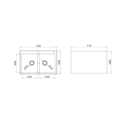 Chậu rửa chén Elica Pyragranite Alazia 2B Iron Grey 070037211 3 Thiết kế của chậu rửa chén Elica Pyragranite Alazia 2B Iron Grey 070037211