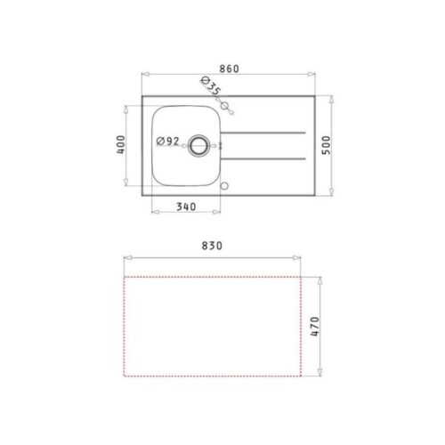 Chậu rửa chén inox 1 hố Elica Concerto 1B 1D – White 109501330 3 Thiết kế của chậu rửa chén inox 1 hố Elica Concerto 1B 1D – White 109501330