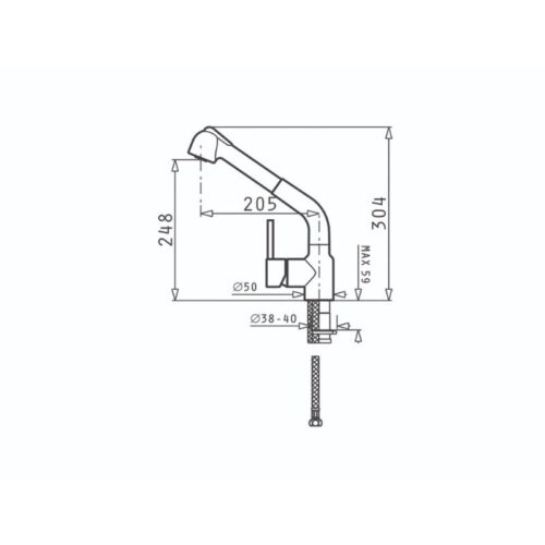 Thiết kế của vòi rửa bát Elica Balata Granite Carbon 95300401