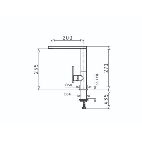 Thiết kế của vòi rửa chén Elica Grazia Elegant Chrome & Carbon 090920501