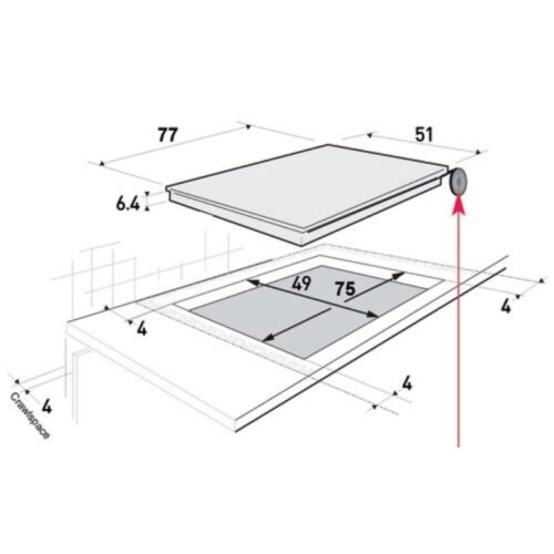 KÍch thước Bếp Từ Brandt TI1082B