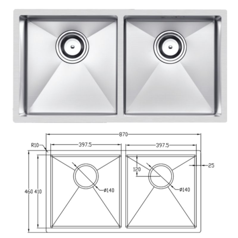 Kích thước chậu rửa bát chống xước Eurogold EUC28746EB Kích thước chậu rửa bát chống xước Eurogold EUC28746EB