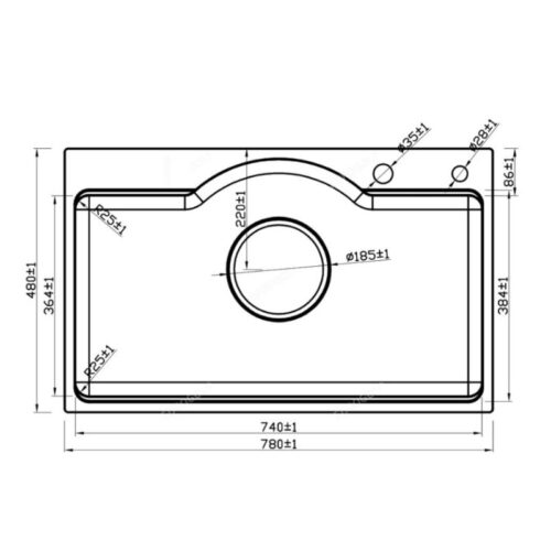 Kích thước chậu rửa bát inox 304 Eurogold EUD37848