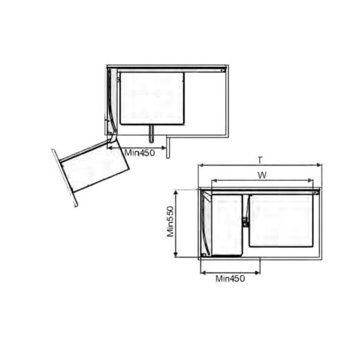 Kích thước giá góc liên hoàn Eurogold EUM102