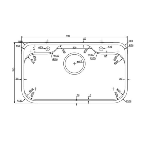 Chậu rửa bát inox 1 hố Konox TARI 9051SR 11 kich thuoc chau rua bat inox 1 ho konox tari 9051sr 1