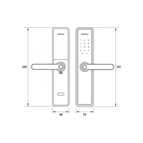 Kich thuoc khoa dien tu hafele dl7600 den khong pin 912 20 237