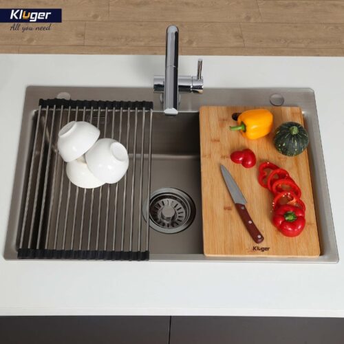 Chậu rửa bát 1 hố Kluger KF8121B-S75 4 Ảnh thực tế chậu rửa bát 1 hố Kluger KF8121B-S75