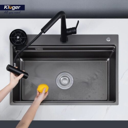 Chậu rửa bát 1 hố Kluger KWF8161FB-S76 Plus 4 Ảnh thực tế chậu rửa bát 1 hố Kluger KWF8161FB-S76 Plus