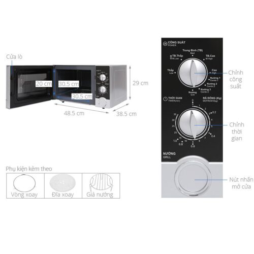 chi tiet lo vi song mini 23l sharp r g302vn s