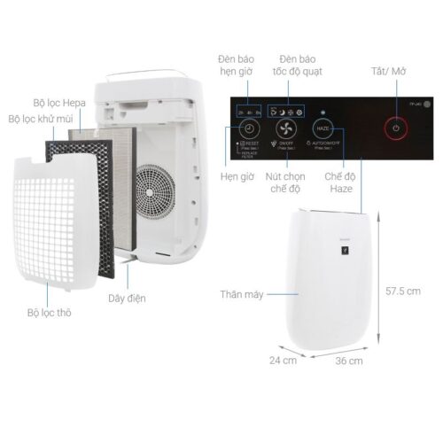 chi tiet may loc khong khi sharp fp j40e w