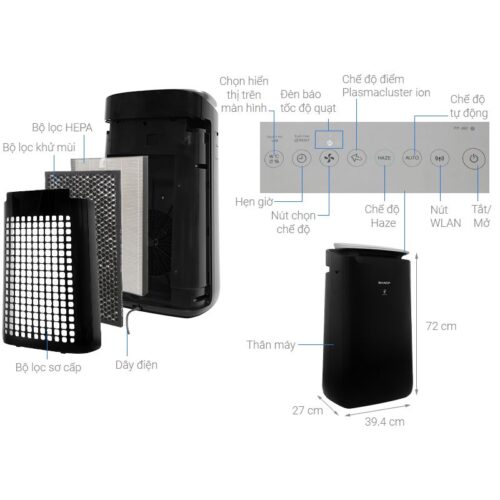 chi tiet may loc khong khi sharp fp j80ev h