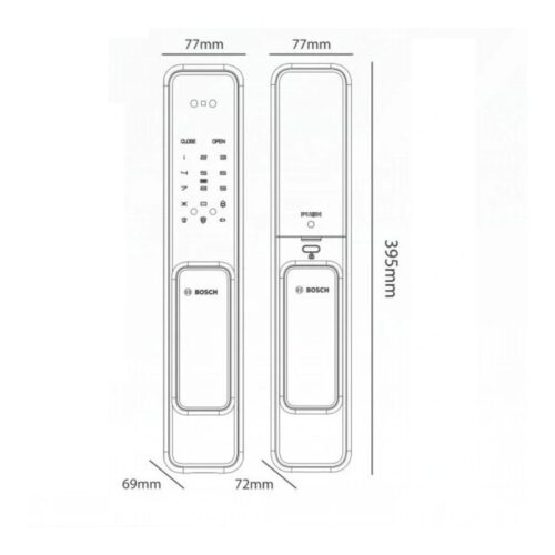 Khóa cửa thông minh Bosch EL600VF EU Black 3 Kích thước khóa cửa thông minh Bosch EL600VF EU Black