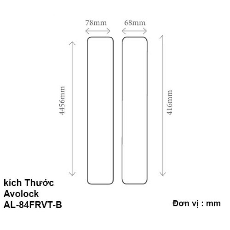 Kích thước khóa thông minh Avolock AL-84FRVT-B Kích thước khóa thông minh Avolock AL-84FRVT-B