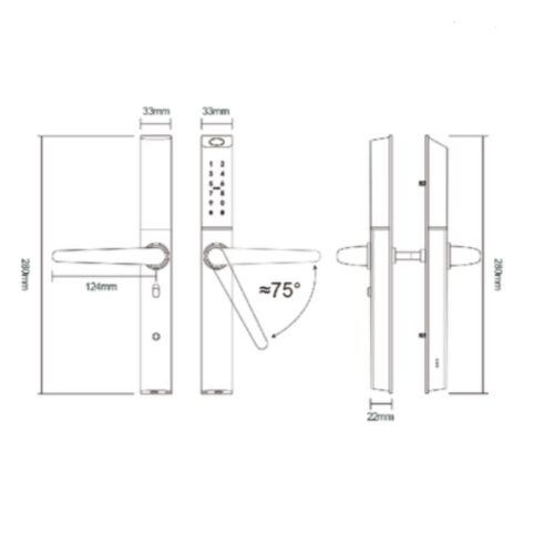 Khóa thông minh Avolock AN-395-B 3 Kích thước khóa thông minh Avolock AN-395-B