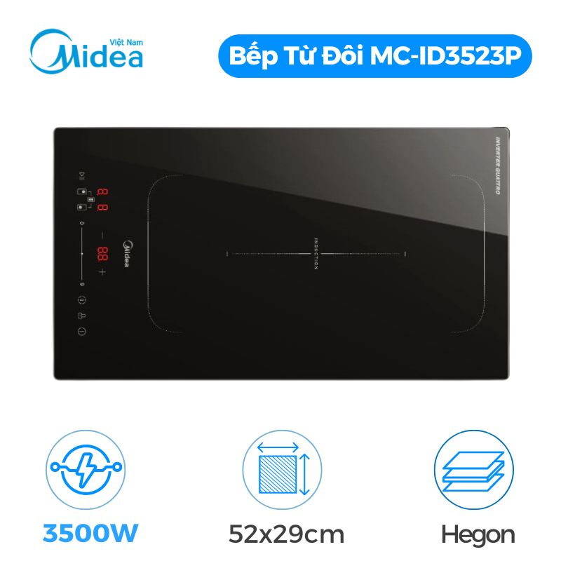 Bếp điện từ đôi Midea MC-ID3523P lắp âm Bếp điện từ đôi Midea MC-ID3523P lắp âm