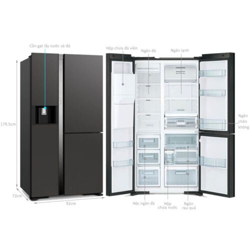 chi tiet tu lanh 3 canh side by side 569 lit hitachi mx800gvgv0 gmg